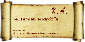 Kellerman András névjegykártya